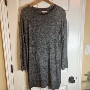 Anthropologie Velvet Heather Gray Dress, Size Medium.Zippered Sides. Flattering.